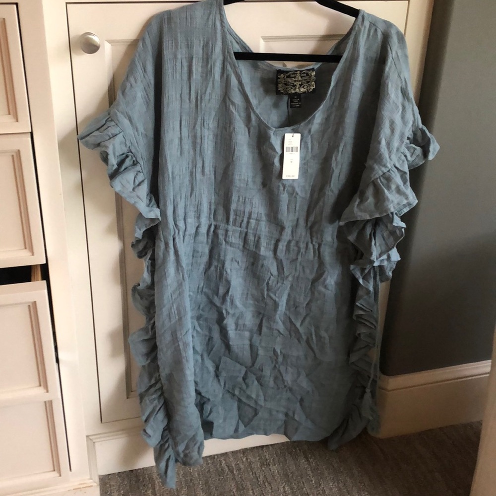 ANTHROPOLOGIE ruffled cover-up tunic M NWT swim